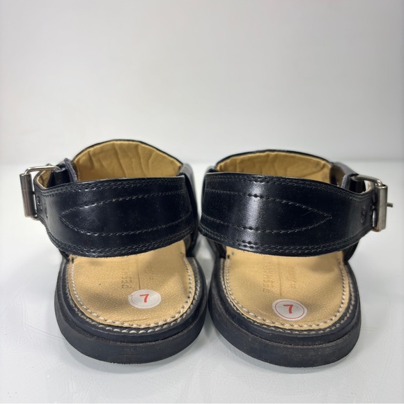 Peshawari Handmade Black Leather Charsaddah Chappal Pakistan‎ Sandal Size 7 main image 11